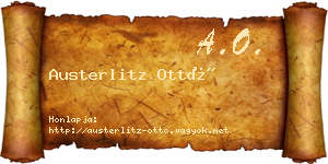Austerlitz Ottó névjegykártya